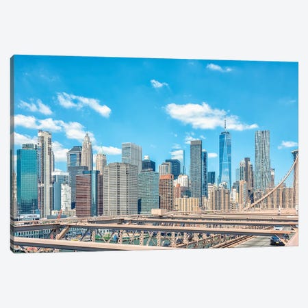 From The Brooklyn Bridge Canvas Print #EMN1637} by Manjik Pictures Canvas Artwork