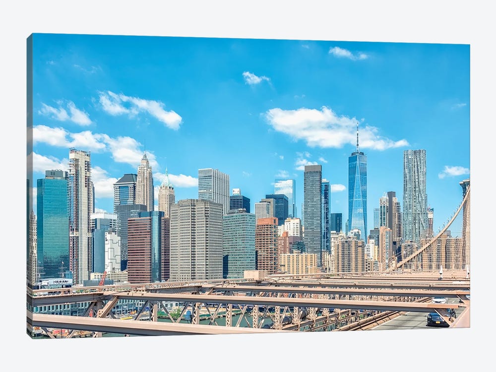 From The Brooklyn Bridge by Manjik Pictures 1-piece Canvas Art