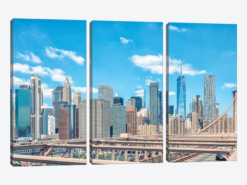 From The Brooklyn Bridge by Manjik Pictures 3-piece Canvas Artwork