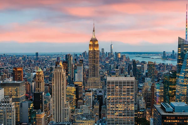 Canvas Print: Illuminated New York by Manjik Pictures