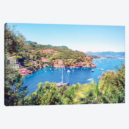 Portofino Coastline Canvas Print #EMN1652} by Manjik Pictures Canvas Art Print