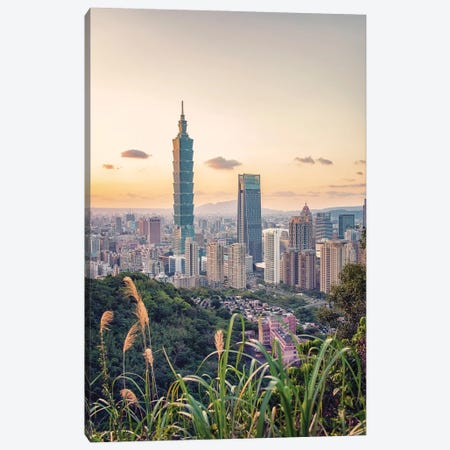Taipei In The Evening Canvas Print #EMN1653} by Manjik Pictures Canvas Art Print
