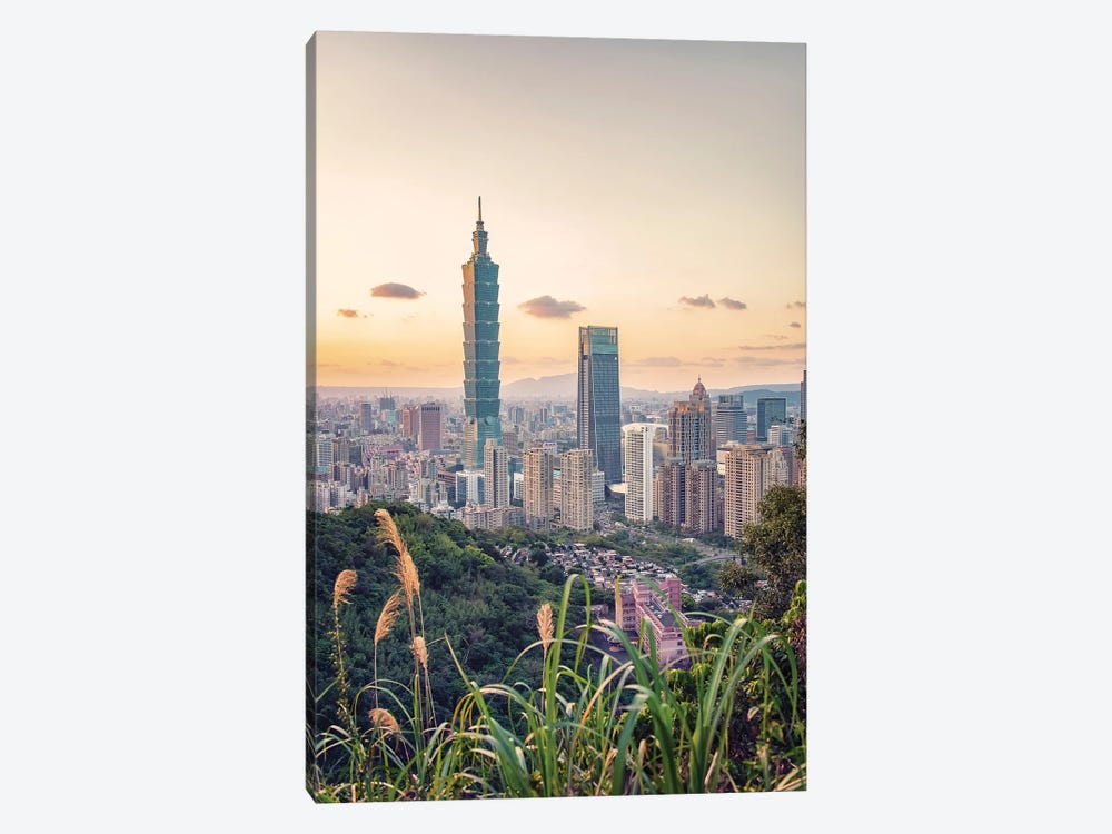 Taipei In The Evening by Manjik Pictures 1-piece Canvas Art
