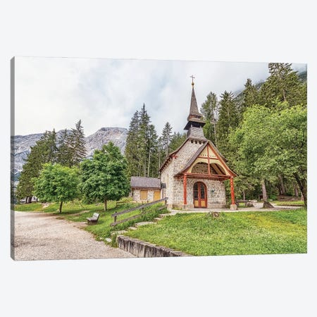 Chapel In The Dolomites Canvas Print #EMN1657} by Manjik Pictures Canvas Wall Art