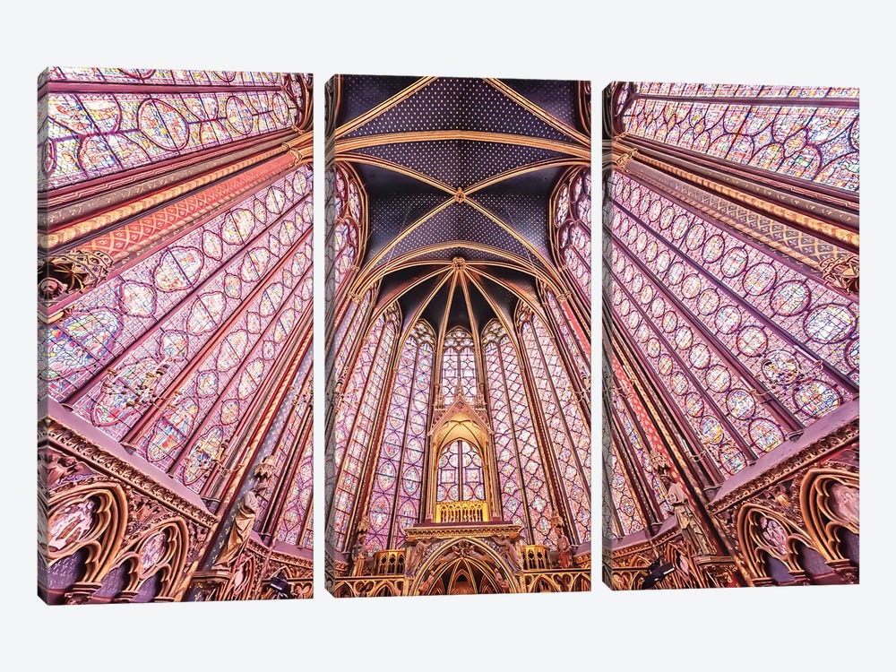 Sainte Chapelle by Manjik Pictures 3-piece Canvas Artwork