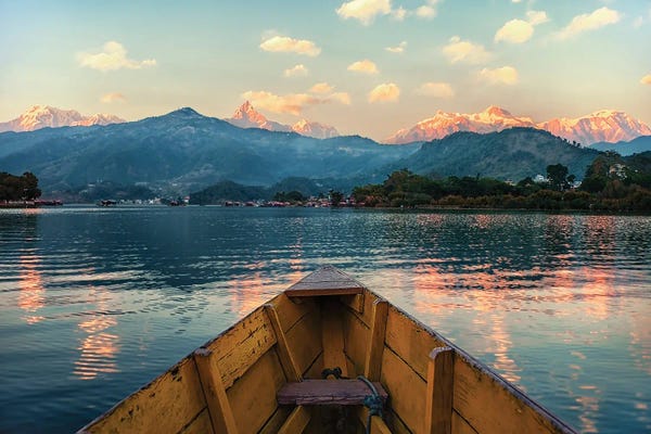 Nepal: Phewa Lake At Sunset by Manjik Pictures