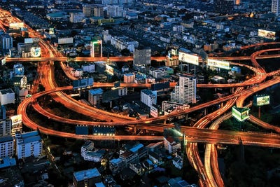 Highway Interchange by Manjik Pictures art print