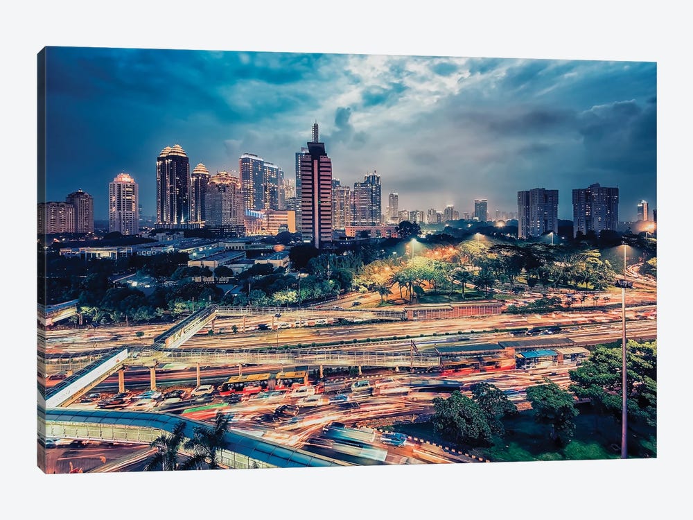 Jakarta Traffic by Manjik Pictures 1-piece Canvas Artwork