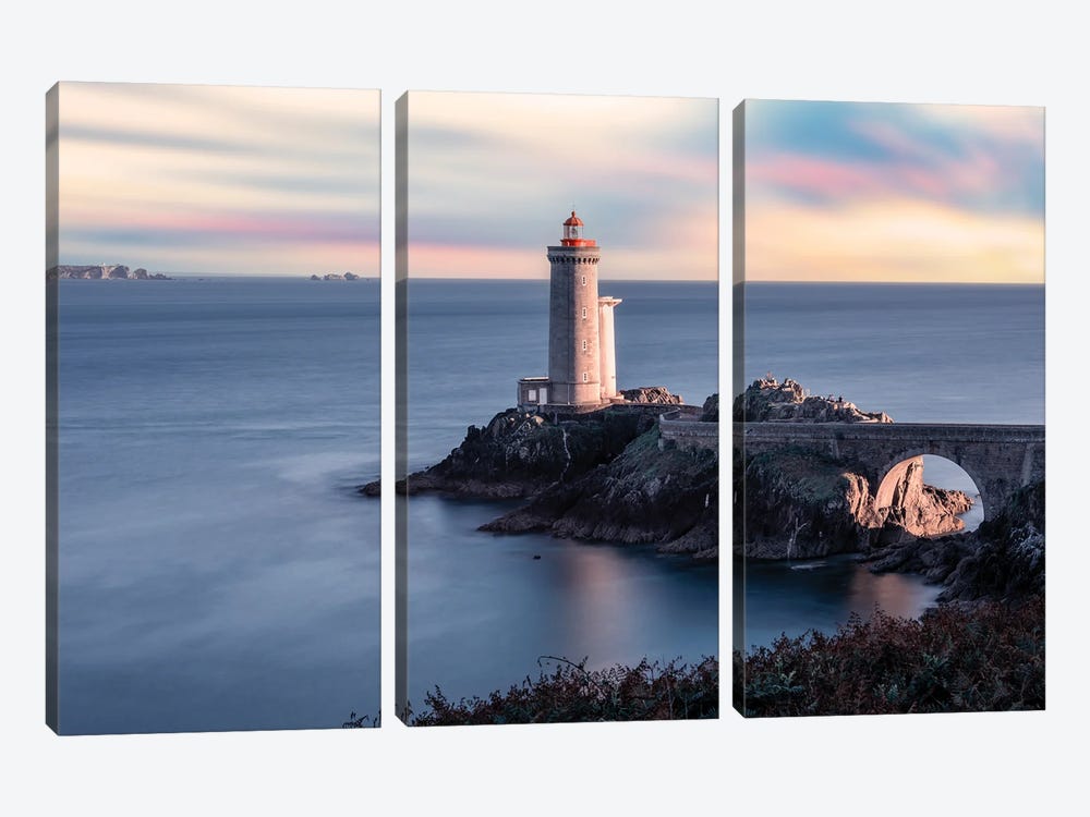 French Brittany Sunset by Manjik Pictures 3-piece Canvas Art Print