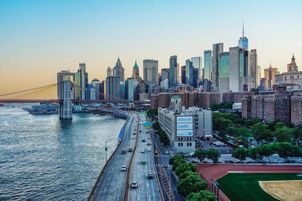 Fine Art Print: Lower Manhattan At Dusk by Manjik Pictures