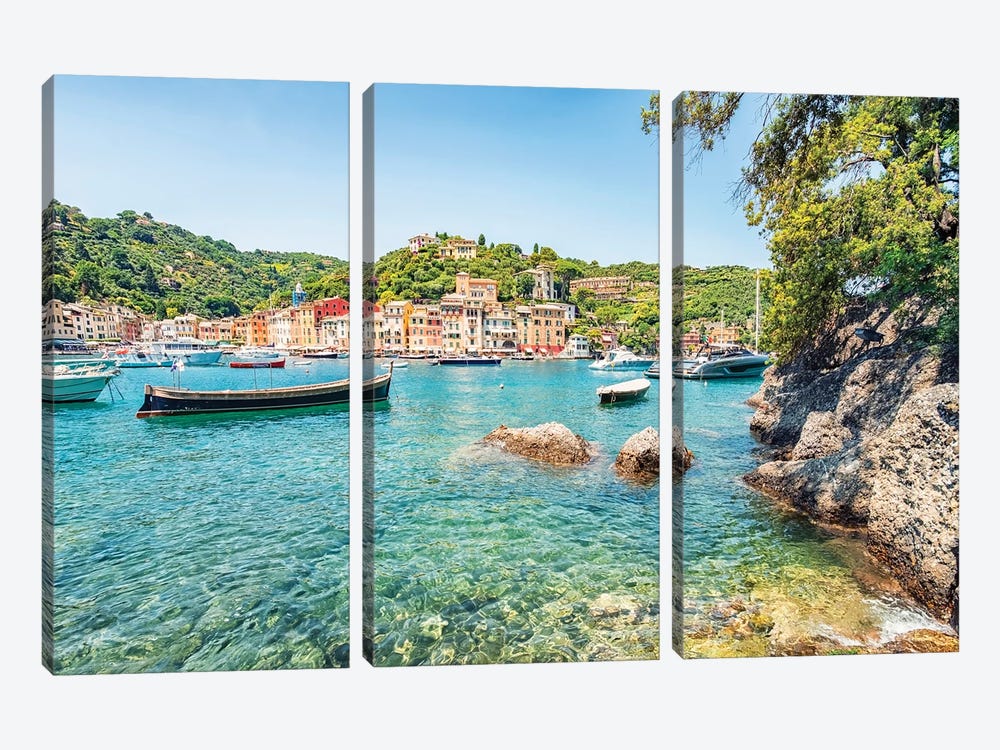 Portofino In Summer by Manjik Pictures 3-piece Canvas Print