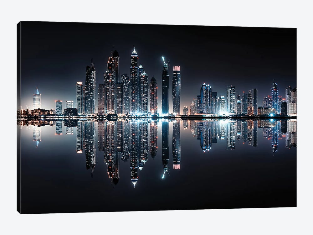 Dubai Marina Reflection by Manjik Pictures 1-piece Art Print