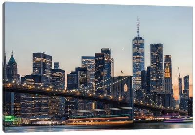Beautiful Evening Canvas Art Print - New York City Skylines
