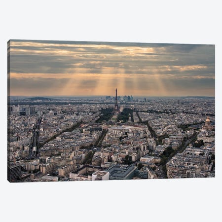 Sunbeam On Paris City Canvas Print #EMN1702} by Manjik Pictures Canvas Print