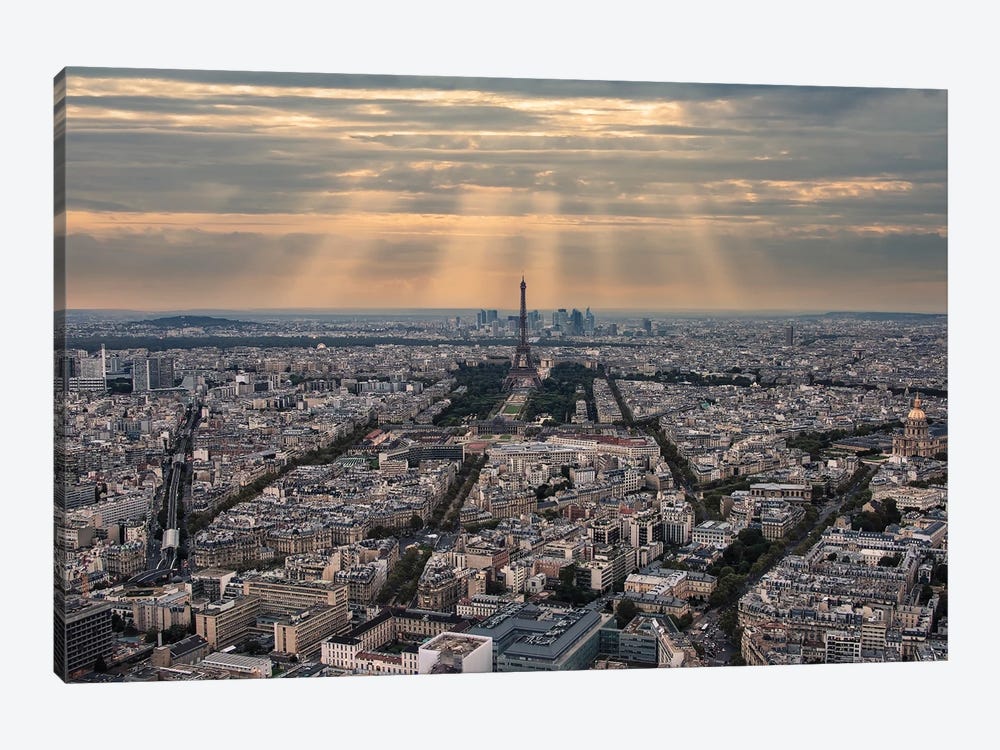 Sunbeam On Paris City by Manjik Pictures 1-piece Art Print