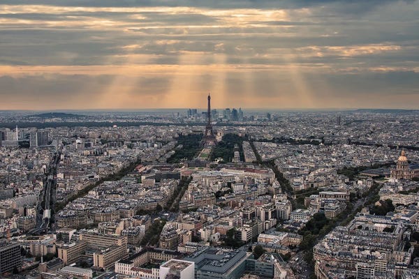 Fine Art Print: Sunbeam On Paris City by Manjik Pictures