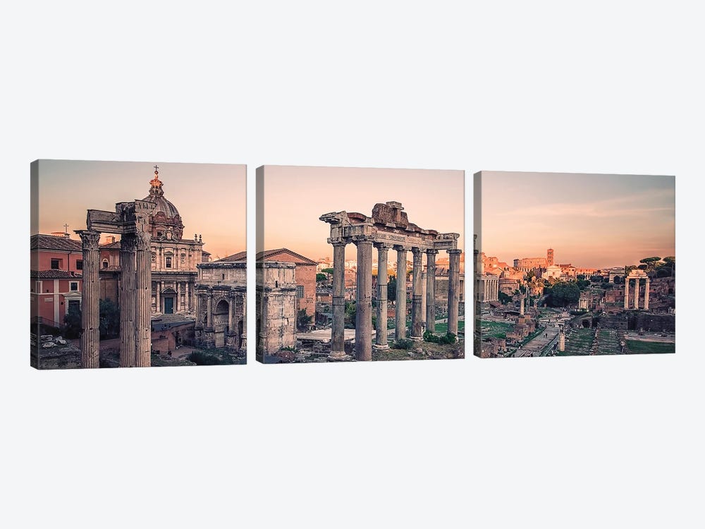 Roman Forum Sunset by Manjik Pictures 3-piece Canvas Art