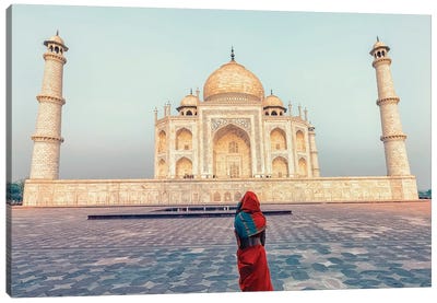 Alone At The Taj Mahal Canvas Art Print - Manjik Pictures