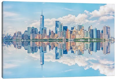 New York City Reflection Canvas Art Print - Manjik Pictures