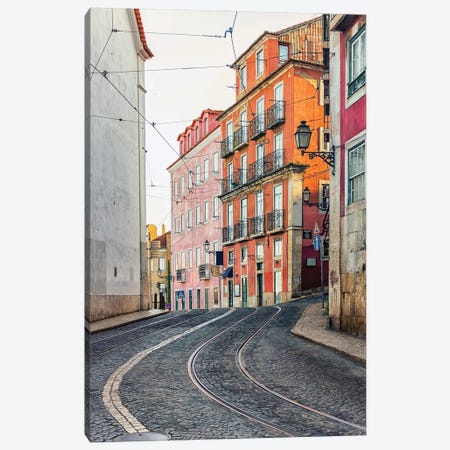 Street In Lisbon Canvas Print #EMN1711} by Manjik Pictures Canvas Wall Art