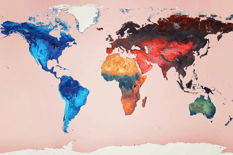 Earth Map by Manjik Pictures wall art