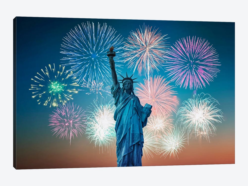 New York Fireworks by Manjik Pictures 1-piece Canvas Art