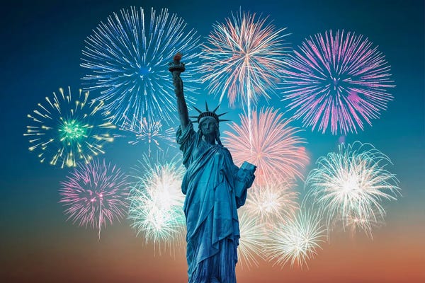 Fine Art Print: New York Fireworks by Manjik Pictures