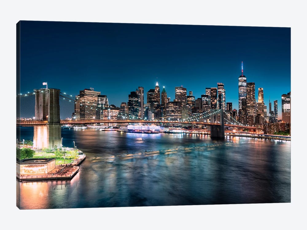 East Manhattan By Night by Manjik Pictures 1-piece Art Print
