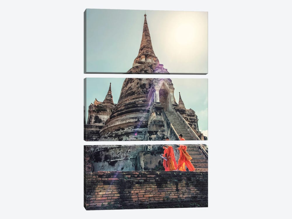 Ayutthaya Architecture by Manjik Pictures 3-piece Canvas Art Print
