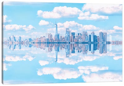 New York Skyline Canvas Art Print - Manjik Pictures