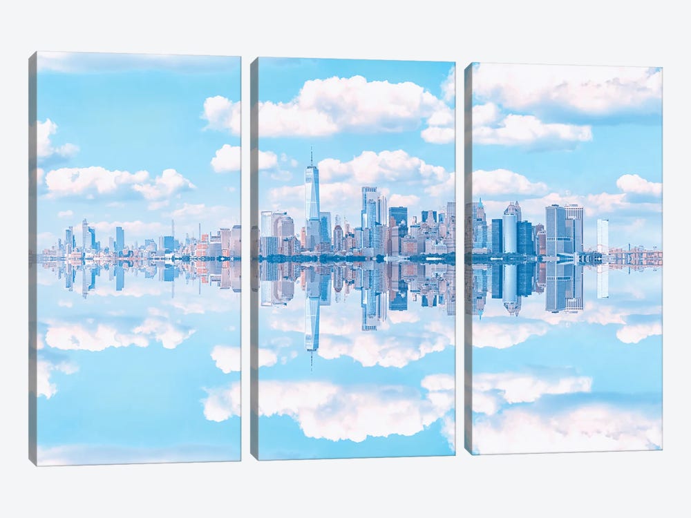 New York Skyline by Manjik Pictures 3-piece Canvas Artwork