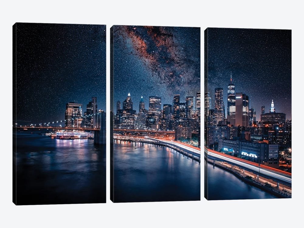 The City That Never Sleeps by Manjik Pictures 3-piece Canvas Art