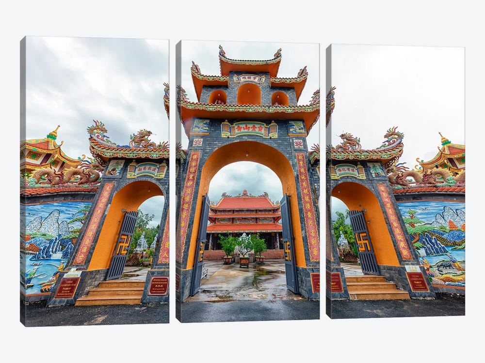 Vietnamese Temple by Manjik Pictures 3-piece Canvas Wall Art