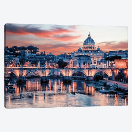 Pink Rome Canvas Print #EMN180} by Manjik Pictures Canvas Print