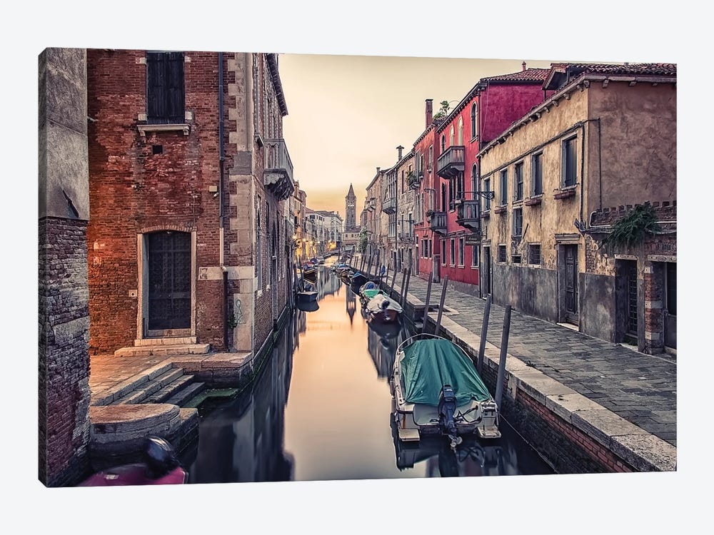 Street View In Venice by Manjik Pictures 1-piece Canvas Art Print