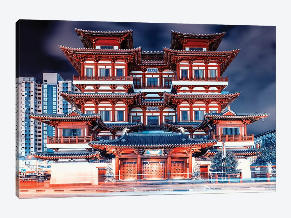Singapore Night by Manjik Pictures 1-piece Canvas Print