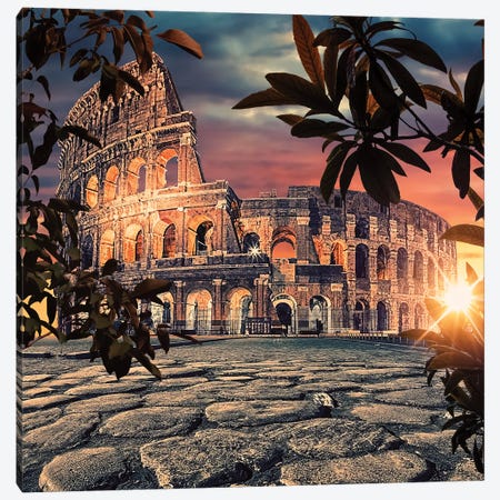 Colosseum Sunrise Canvas Print #EMN26} by Manjik Pictures Art Print