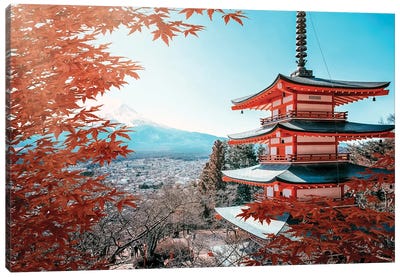 Land Of The Rising Sun Canvas Art Print - Pagodas