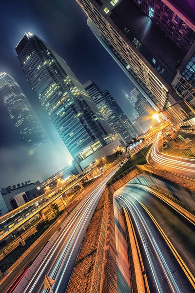 China: Hong Kong Night by Manjik Pictures