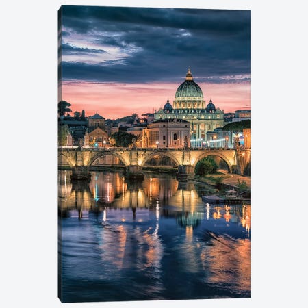 Rome Sunset Canvas Print #EMN364} by Manjik Pictures Canvas Art