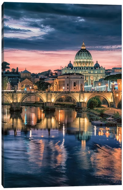 Rome Sunset Canvas Art Print - Manjik Pictures