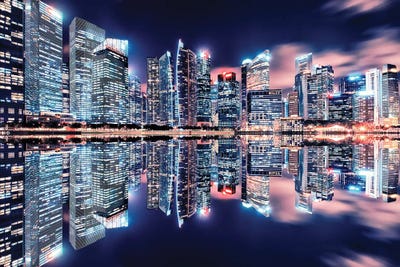 Marina Bay Reflection by Manjik Pictures canvas print