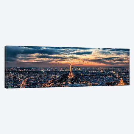 Paris City Lights Canvas Print #EMN374} by Manjik Pictures Canvas Art Print