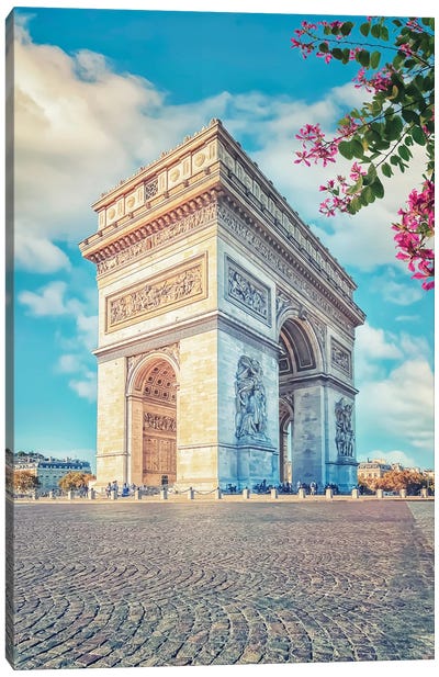 Arc De Triomphe Canvas Art Print - Famous Monuments & Sculptures