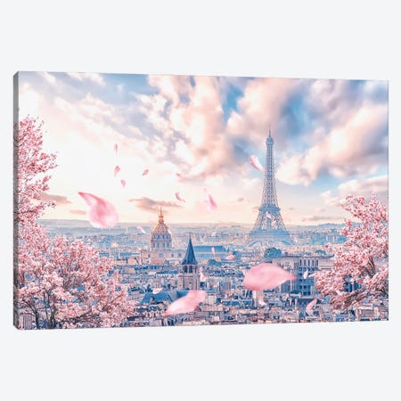 French Sakura Canvas Print #EMN41} by Manjik Pictures Canvas Wall Art