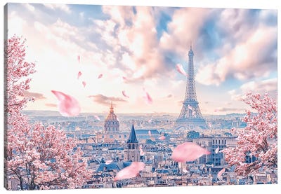 French Sakura Canvas Art Print - Manjik Pictures
