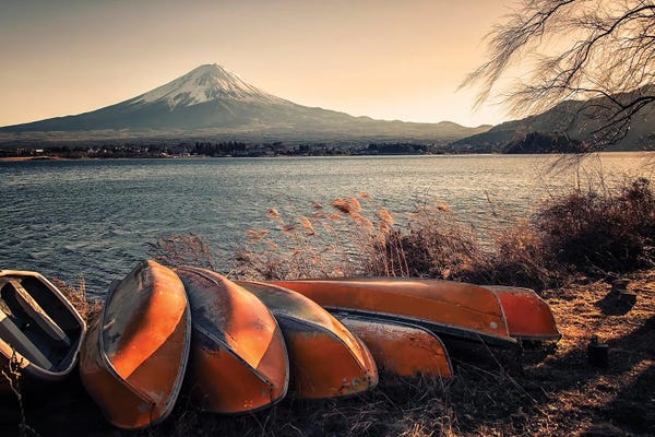 Canoes: Fuji Sunset by Manjik Pictures