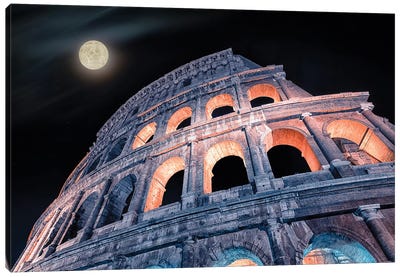 Full Moon Canvas Art Print - The Colosseum