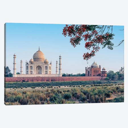 Taj Mahal Backside Canvas Print #EMN441} by Manjik Pictures Canvas Wall Art