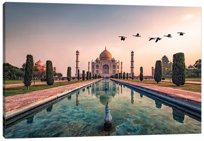 Good Morning Agra Canvas Art Print - Taj Mahal